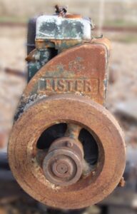An image showing an old Lister Diesel Engine. 