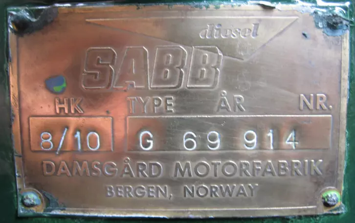 Image showing a SABB type G name plate.